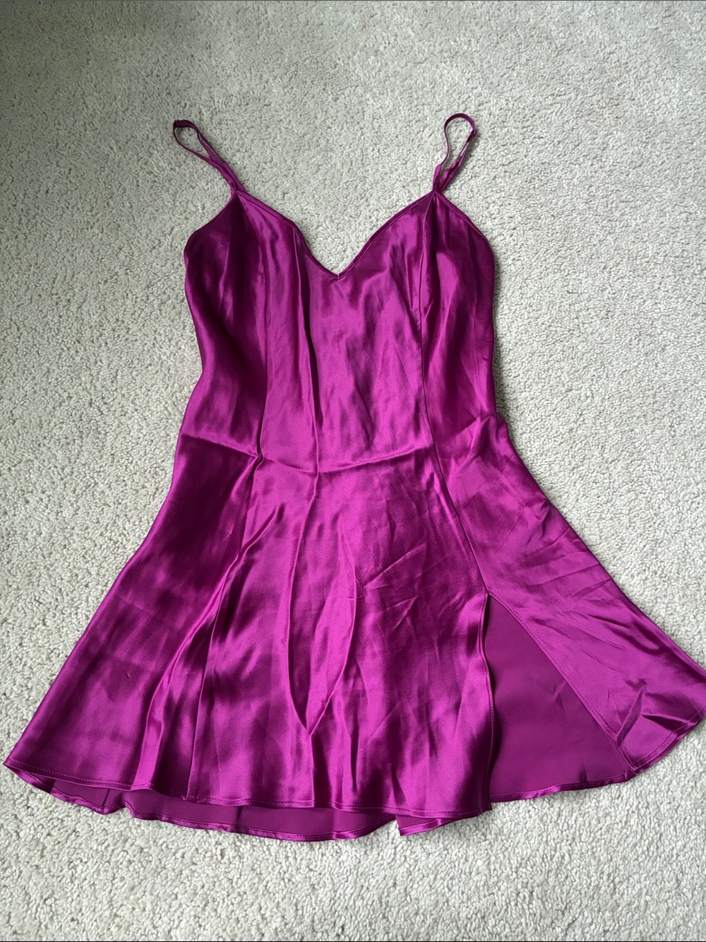 Victoria Secret Silk Slip pj with Spaghetti Straps size XS purple
